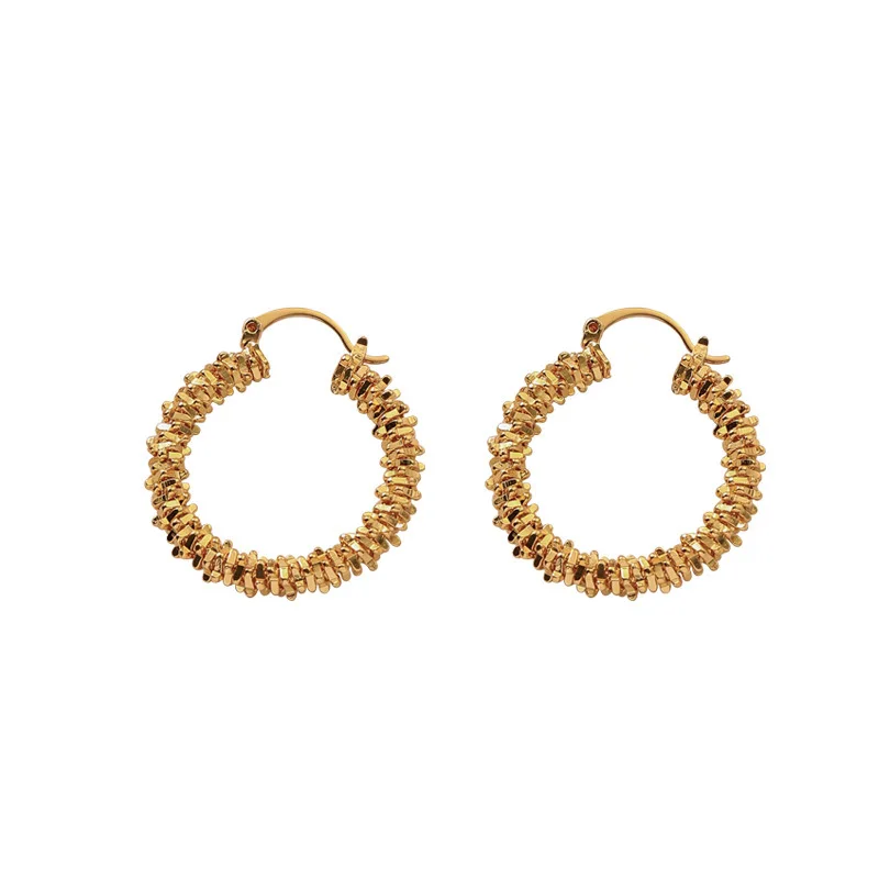 Trendy Jewelry Classic Round Hoop Earrings Hot Sale Simply Design High Quality Copper Metal Gold Color Earrings For Women Girl