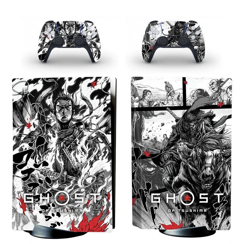 

Ghost of Tsushim PS5 Digital Edition Skin Sticker Decal Cover for PlayStation 5 Console and 2 Controllers PS5 Skin Sticker Vinyl