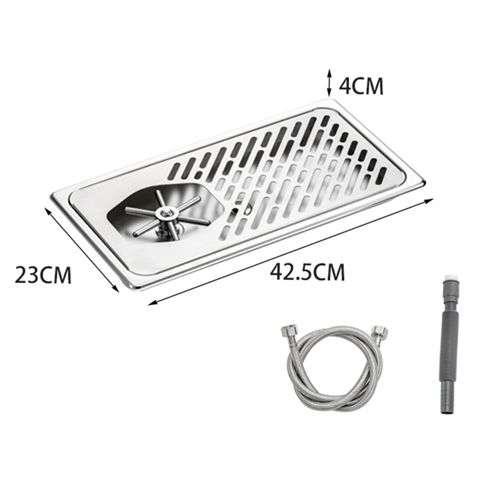 Easy To Use Cup Rinser Bar Accessory Bar Rinser Stainless Cup Washer Compact Countertop Design Multi-angle Water Outlet
