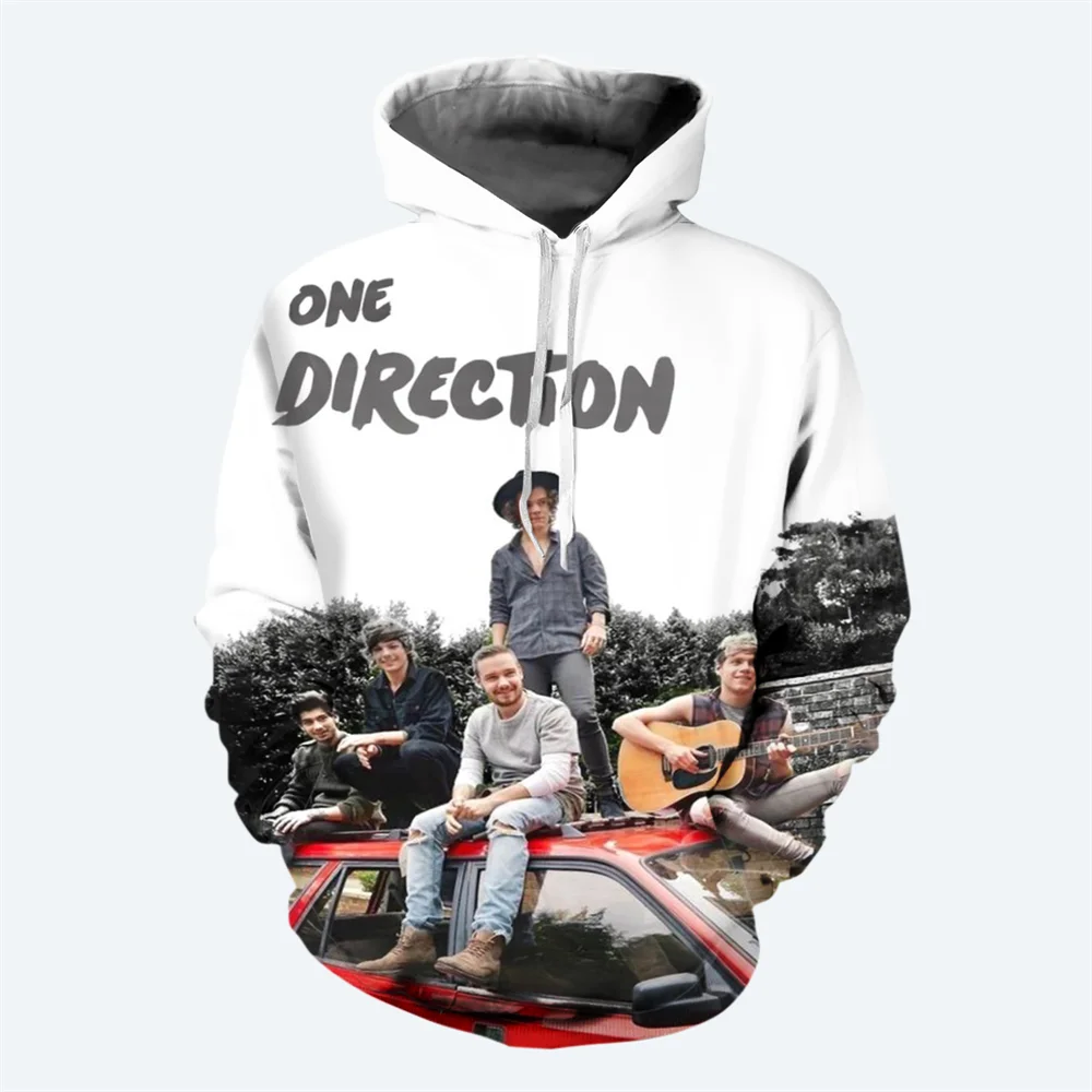 

New Singer Band Men's Hoodie 3D Printed One Direction Band Pattern Sweater Street Fashion Hip Hop Style Casual Men's Hoodie