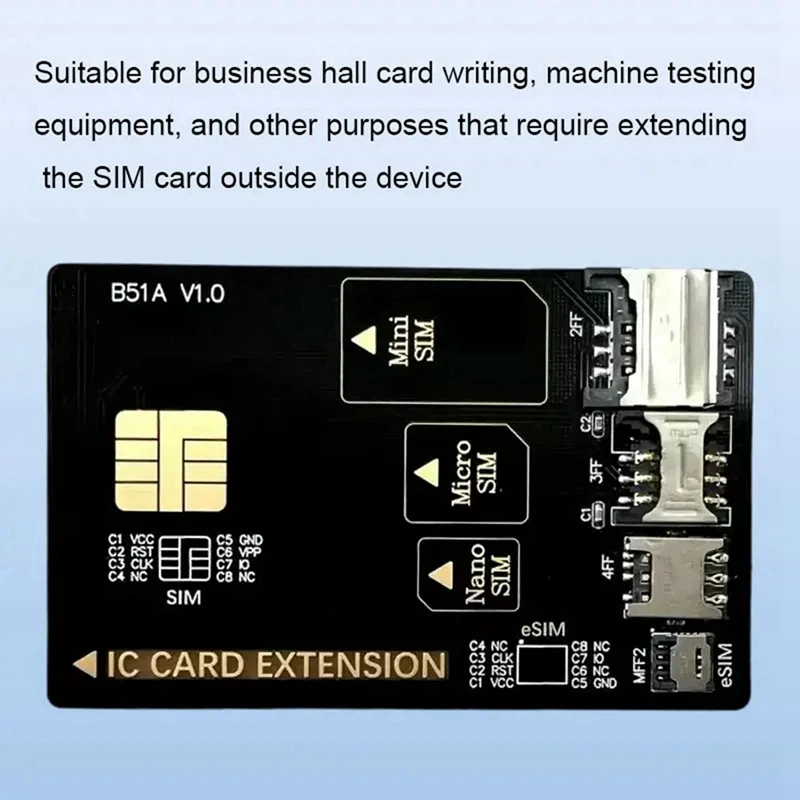 Tarjeta de prueba adaptadora 4 en 1, adaptador de tarjeta inteligente para teléfono móvil, prueba de apertura de tarjeta compatible con Mini SIM/Micro-SIM/Nano SIM/ESIM-A57M