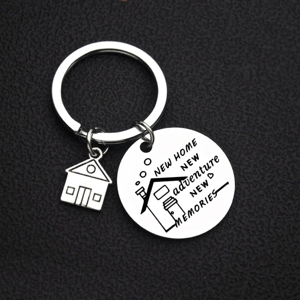 New First Home Gift Keychain Pendant  New Home New Adventures Key Chain Keyring Housewarming Gift Realtor Closing Gifts