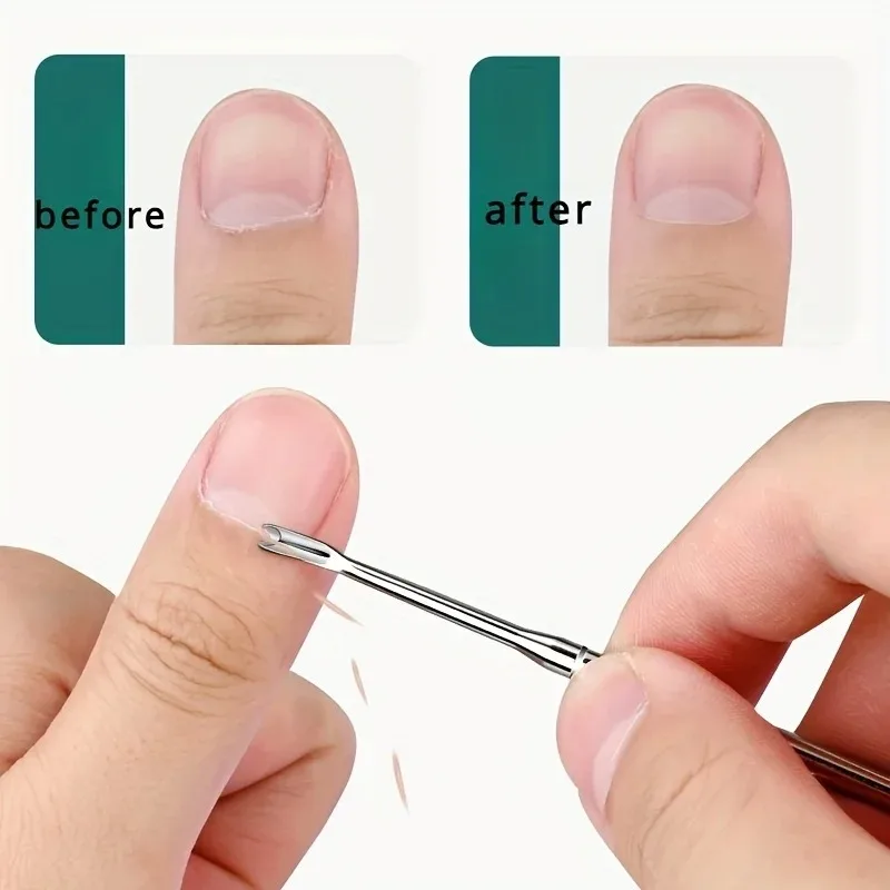 2PCS V Shape Stainless Steel Cuticle Pusher Professional Dead Skin Remover Durable Manicure Tool for Daily Nail Care Exquisite