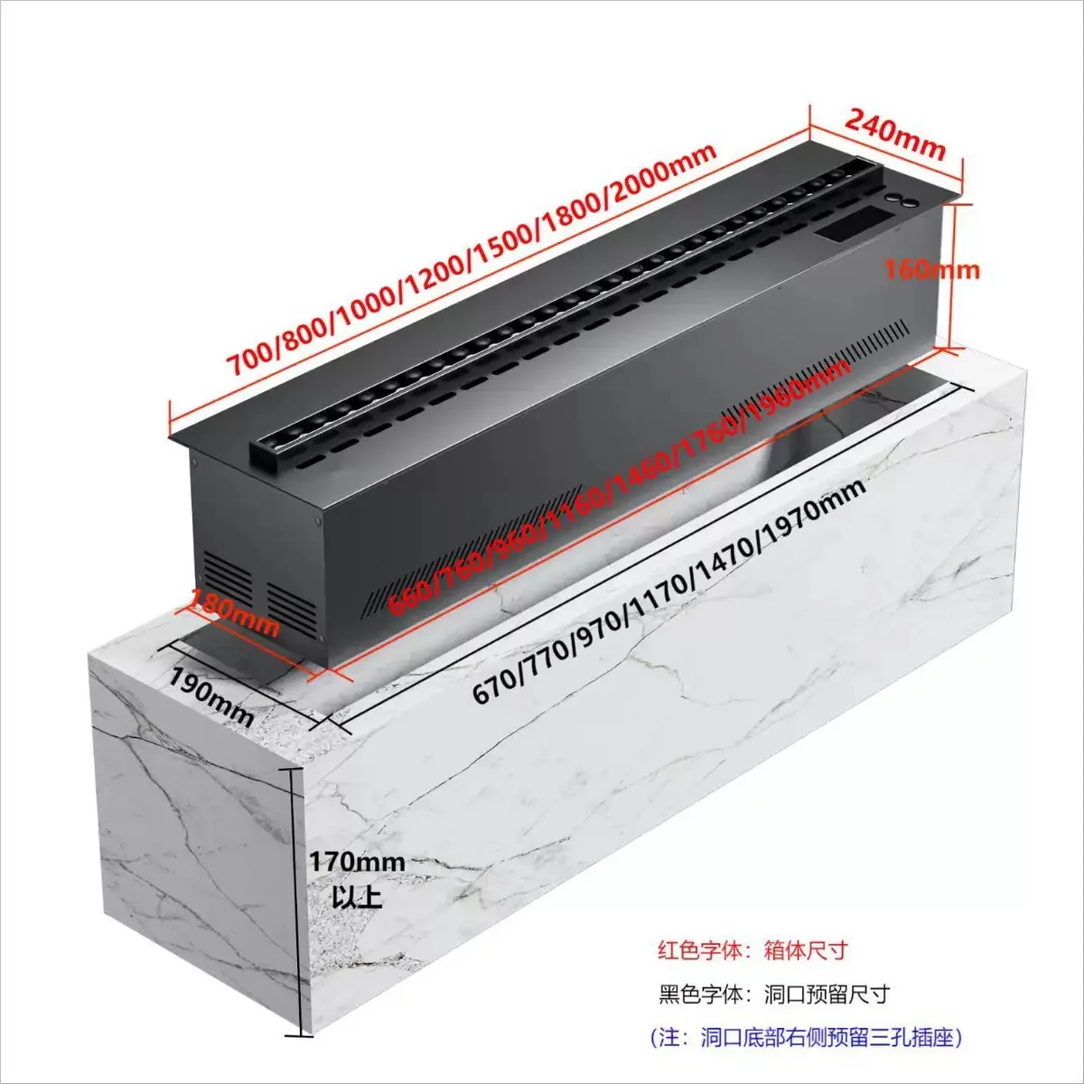 Intelligent color changing 3D atomization fireplace, embedded electronic fireplace, TV cabinet background decoration fireplace