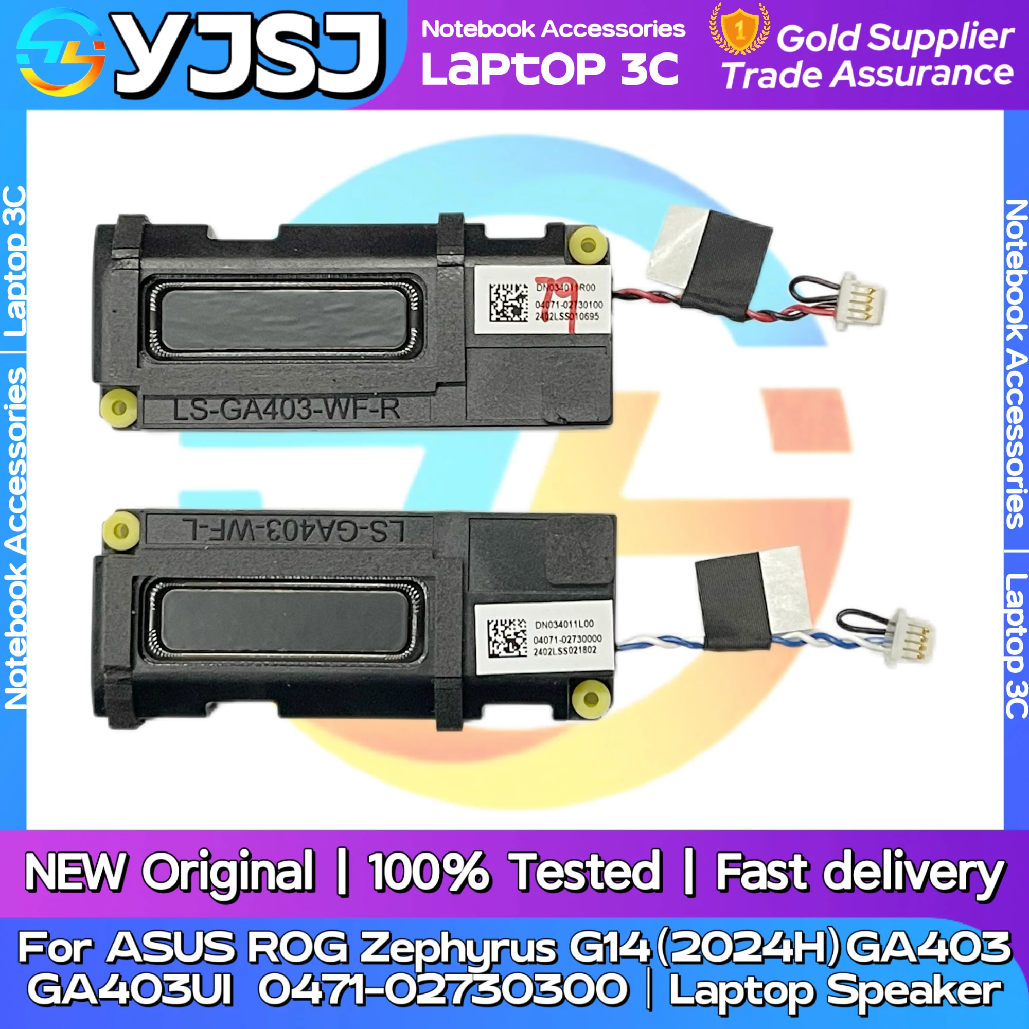 

New Original Laptop Notebook Audio Speaker For ASUS NM-GA403 GA403 built-in left and right speaker 0471-02730300