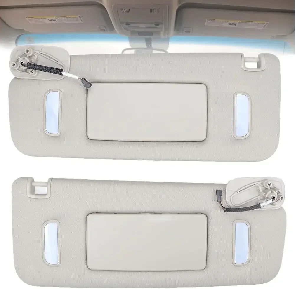 

Left Right Beige Gray Sun Visor For Chevy Suburban, Tahoe, Avalanche, GMC Sierra, Yukon, Cadillac Escalade 2007-2014