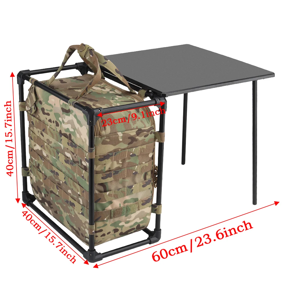 Imagem -02 - Mesa Dobrável de Acampamento ao ar Livre Mesa de Viagem Bolsa de Armazenamento de Grande Capacidade Portátil Camo Caça Churrasco Escalada Piquenique Caminhadas Desktop