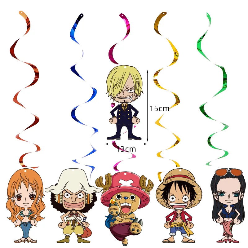 One Piece Cake Toppers Birthday Party Decoration Luffy Cake Flags Cake Decor Kids Boys DIY Party Cake Decoration Supplies