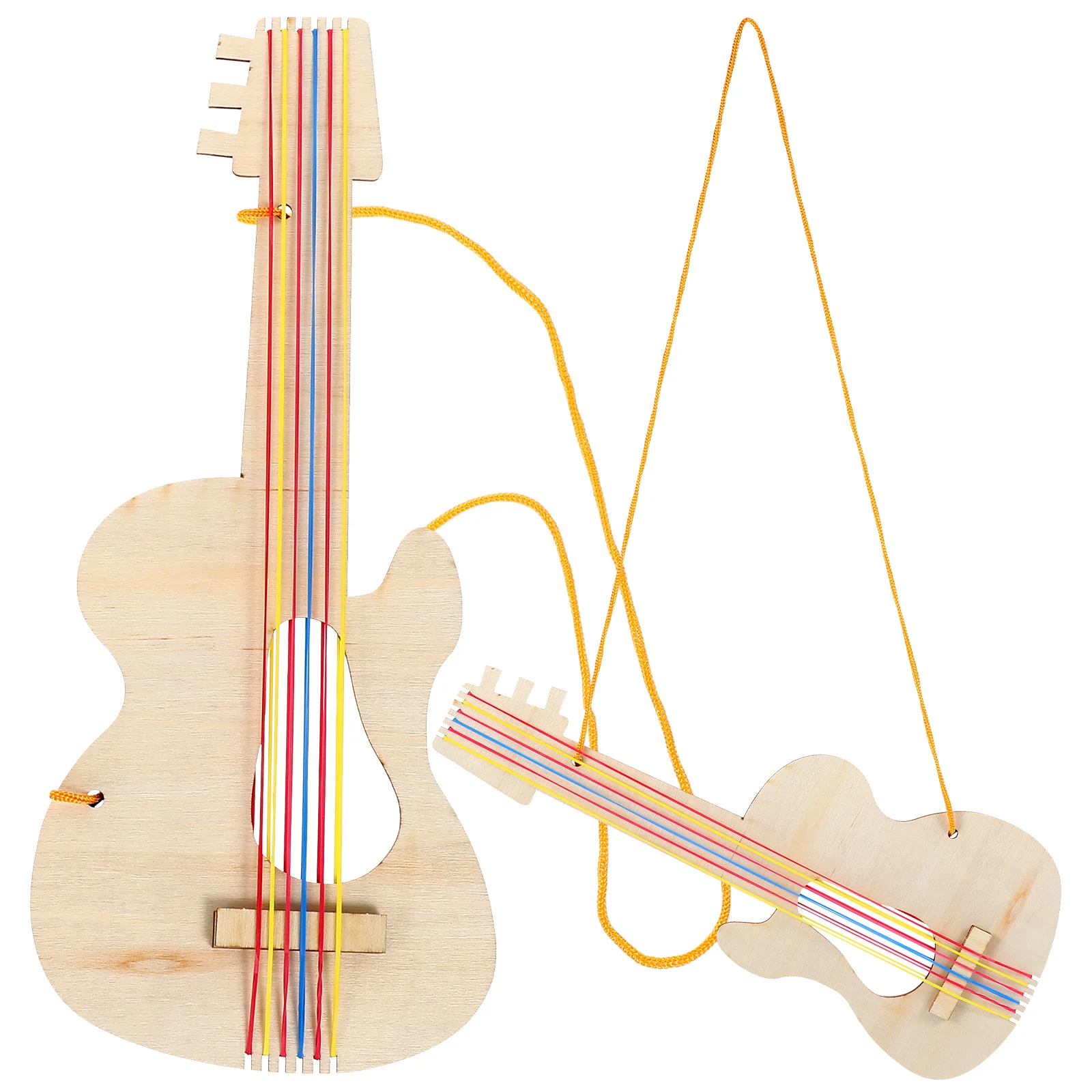 2 uds., juguetes de guitarra Diy para niños, instrumentos musicales para niños, artesanía de Graffiti de madera sin terminar
