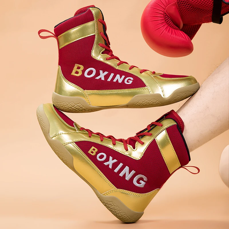 

Professional Boxing Shoes Men's Plus Size Lightweight Wrestling Boxing Shoes 39-47 Luxury Wrestling Anti Slip Sports Shoes