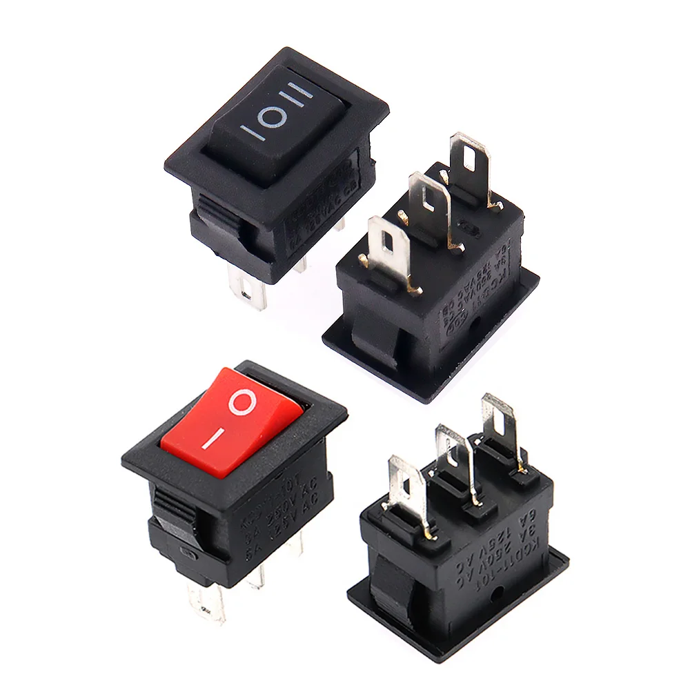 10Pcs/Lot KCD11 Switch 10x15mm 2/3Pin Boat Car Rocker Power Switches 3A 250V KCD11 Snap-in on/Off On-Off-On Push Button Switch