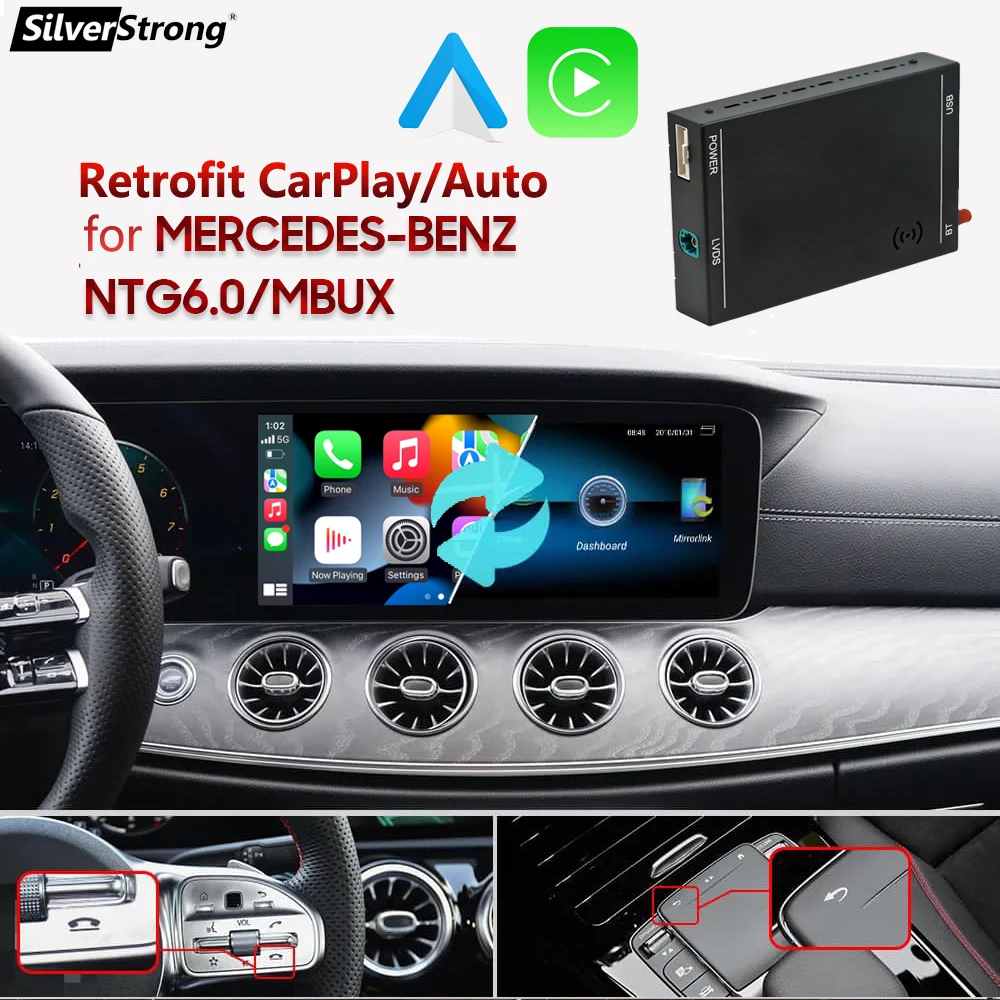 Wireless CarPlay For Mercedes NTG6.0 Android Auto W118 A180 A200 A45 A63 GLA CLA W176 B200 B180 W117 W213 W206 W222