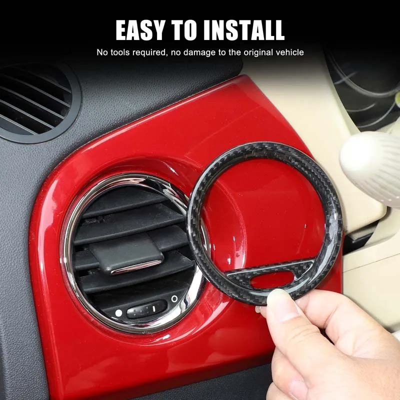 2 قطعة ألياف الكربون الحقيقية لشركة فيات 500 2008-2015 أبارث 595 2012-2015 أبارث 695 2010-2015 سيارة الجانب تنفيس الهواء الإطار اكسسوارات السيارات