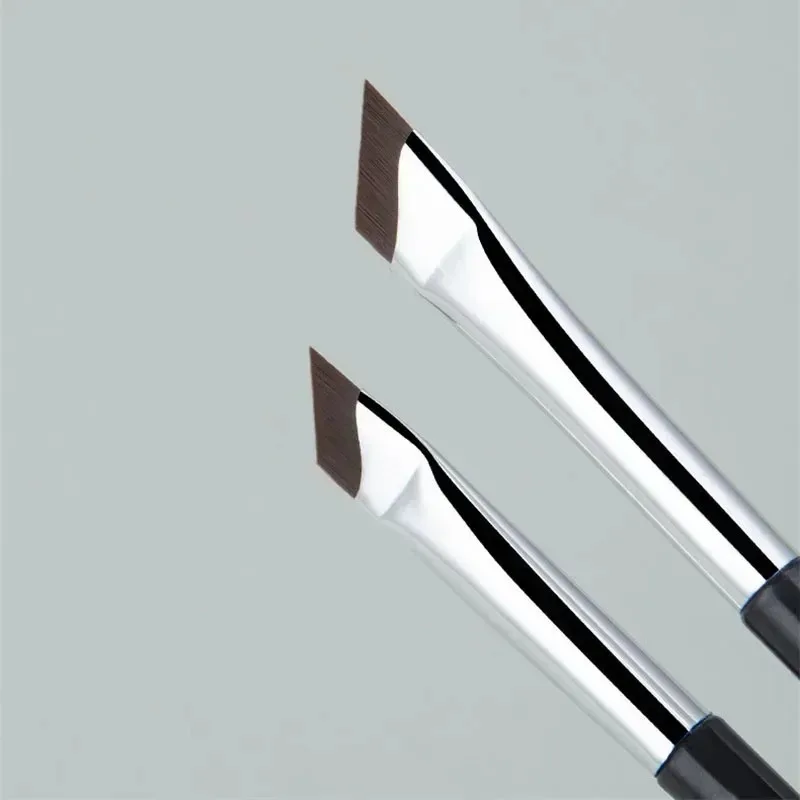 2 uds cepillo delineador de ojos de hoja en ángulo cepillo de cejas fino ultrafino cepillos de delineador de ojos de hoz plana herramientas de maquillaje delineador de ojos en ángulo fino