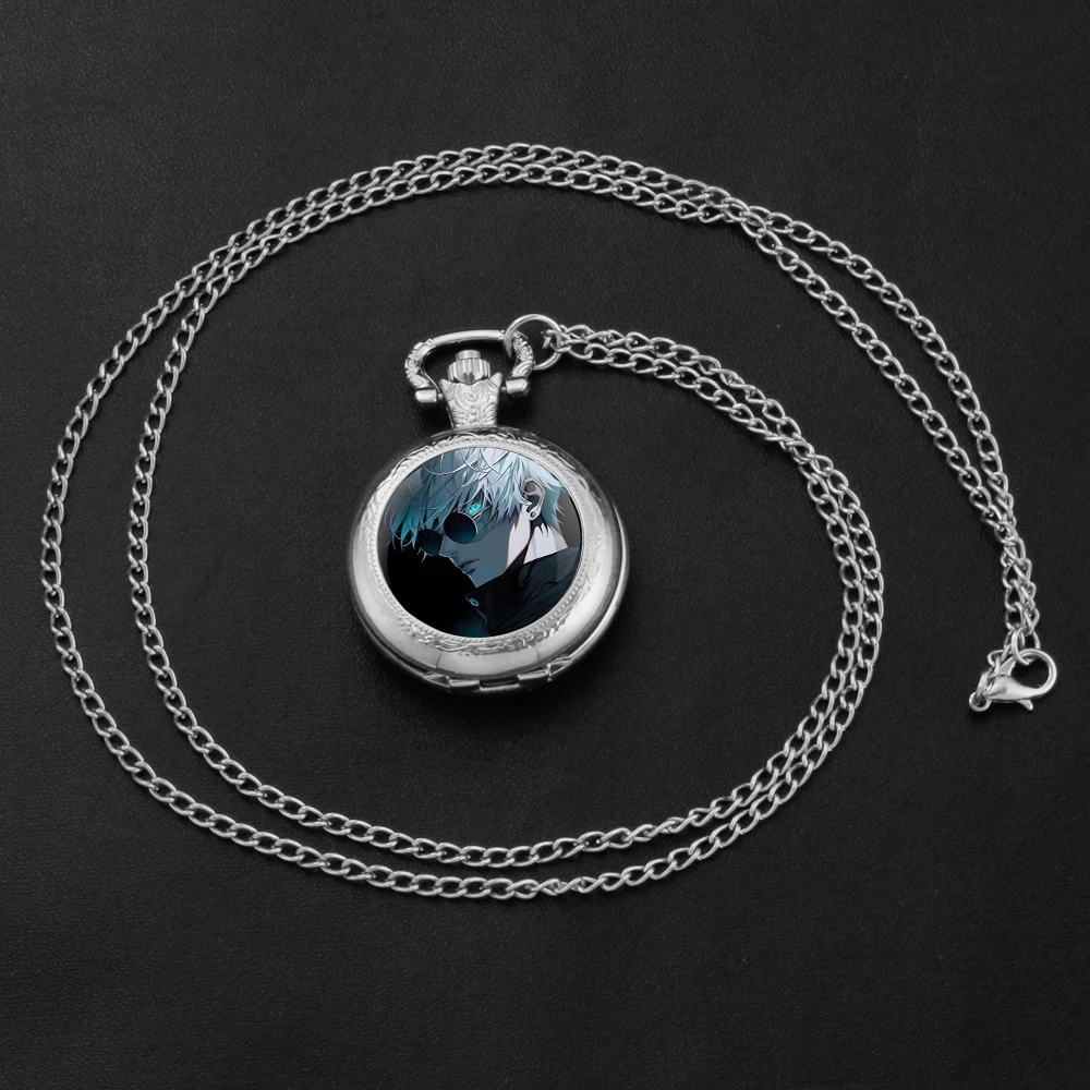 Satoru Gojo Design Glazen Koepel Quartz Zakhorloge Met Duurzame Ketting Arabische Cijfers Wijzerplaat Voor Mannen En Vrouwen Creatieve Geschenken