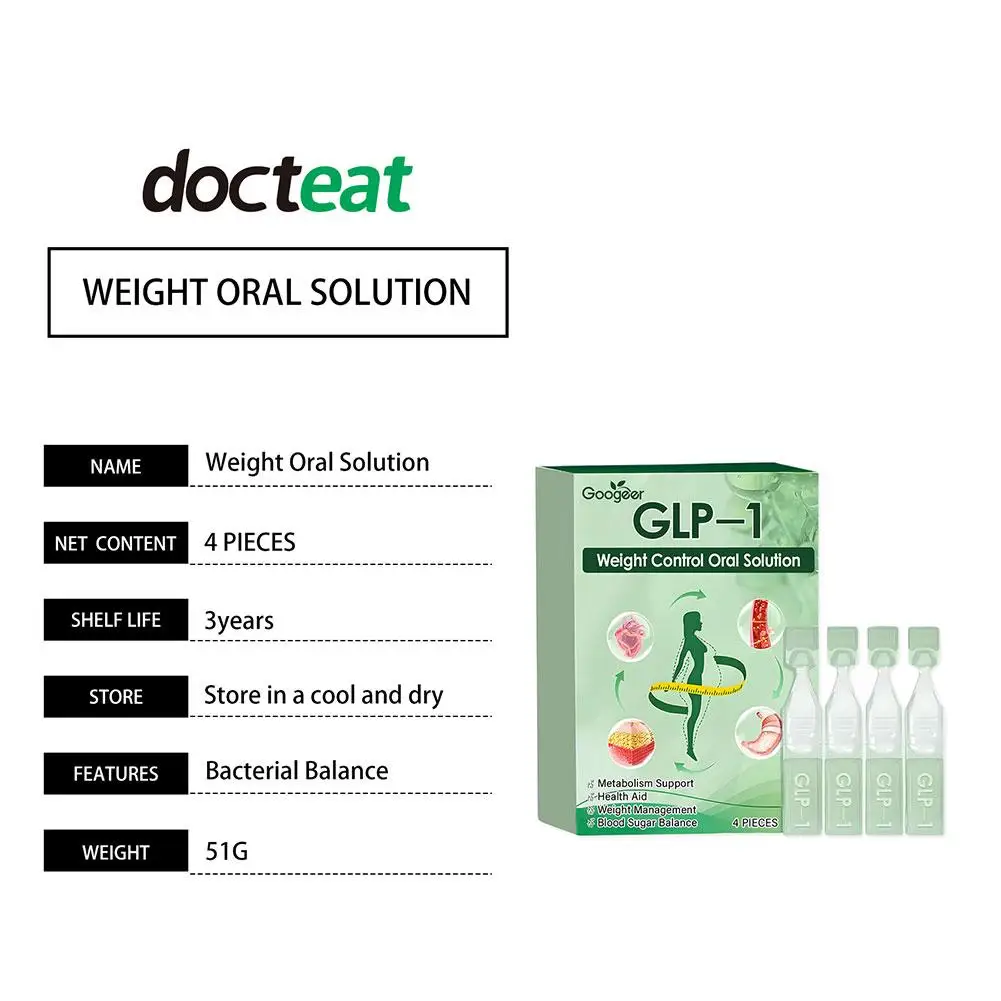 

Docteat GLP-1 Вес Раствор для полости рта Ускоряет метаболическую циркуляцию Очищает кишечник Детоксикацию Балансы Добавка Флора