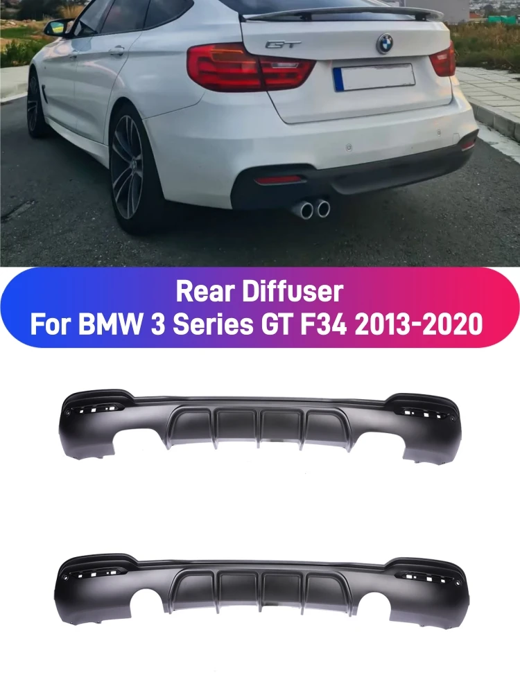 For BMW 3 Series GT F34 2013-2020 Carbon M Tech Rear Bumper Diffuser Lip M-Performance Bumper Splitter Rear Diffusor Turning