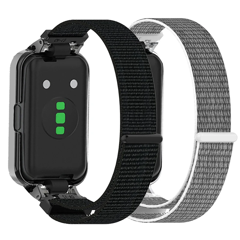 

Для HUAWEI BAND 10, защитный чехол-ремешок для huawei Band 9, нейлоновый браслет-петля для Huawei Band 8, ремешок для часов, металлический защитный корпус