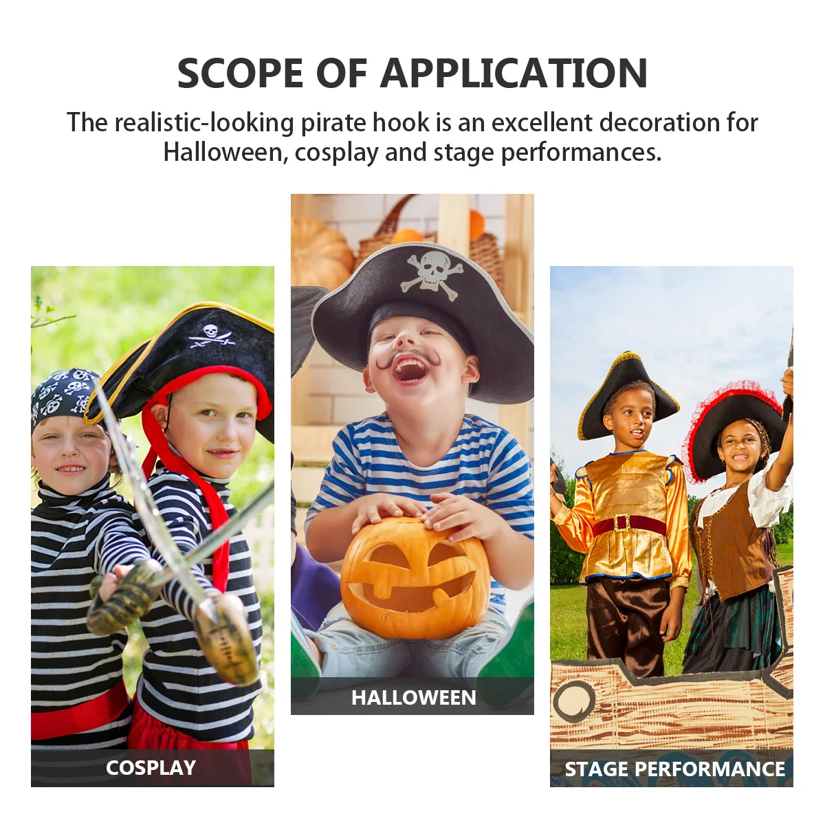 

3 шт., перчатки с пиратским крючком, пластиковые аксессуары для косплея, реалистичные крючки для моделирования для украшения героического злого костюма