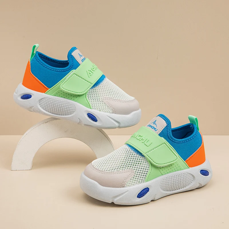 Kid Colorblock Casual Sneakers for Boys Girls 2025 Summer New Toddler Walking Shoes Hollowed-out Mesh Lightweight Kids Trainers