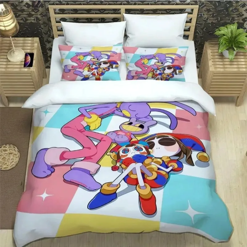 Hot Anime The Amazing Digital Circus Series Bedding Set Creativity Print Bed Sheet Set Single Twin Full Queen King Size Bed Set