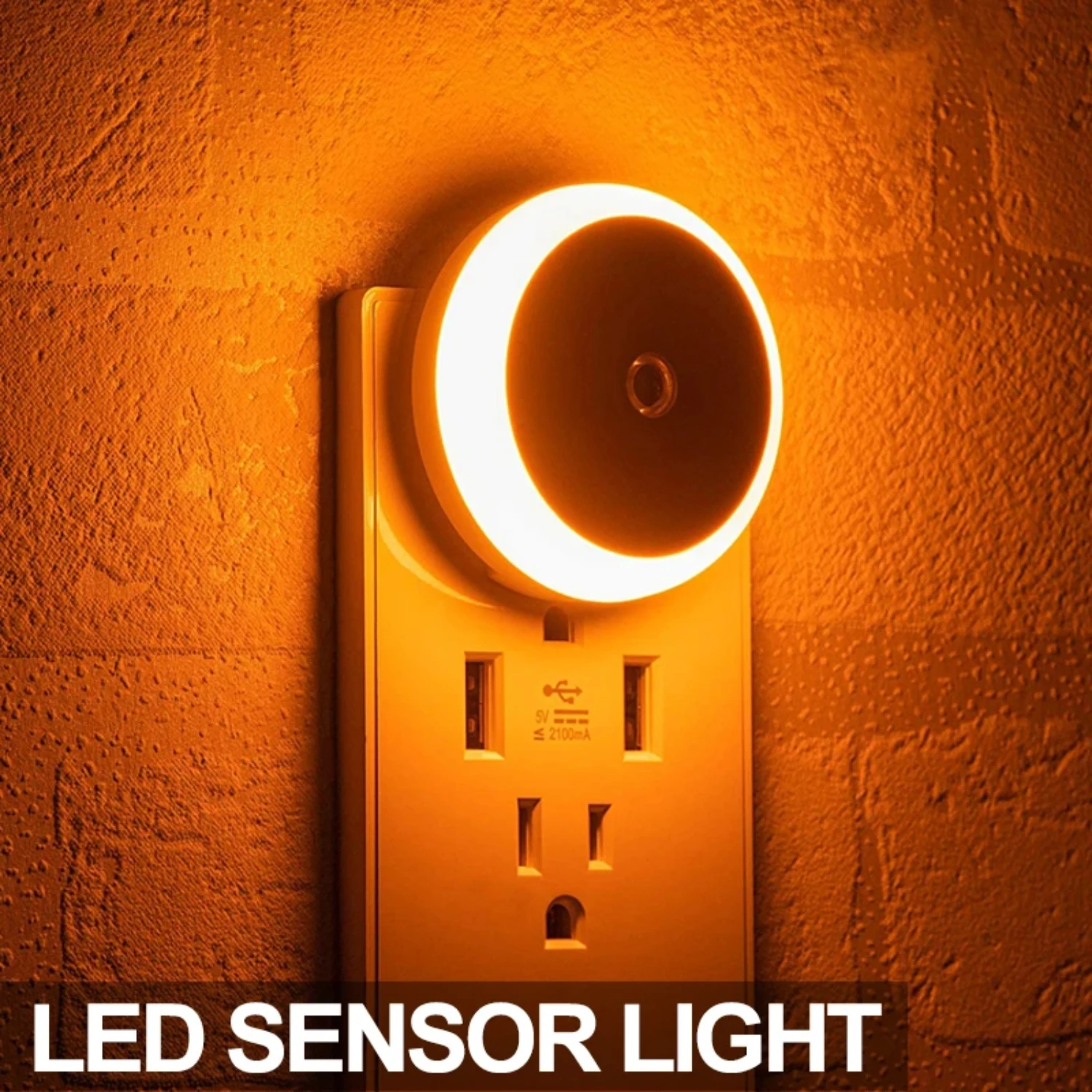 Light Sensor LED Night Light EU/ Plug-in Wall Lamps Bedroom Kitchen Corridor Stairs Lights  Room Decor Wireless Night Lamp Jesus