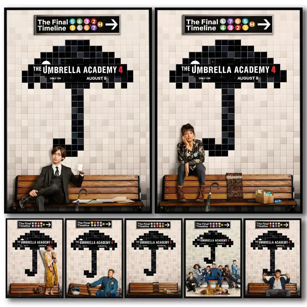 

Movie U-Umbrella Academy Painting Calligraphy High-Quality Cotton Canvas Poster Wall Art for Living Room Modern Home Decoration