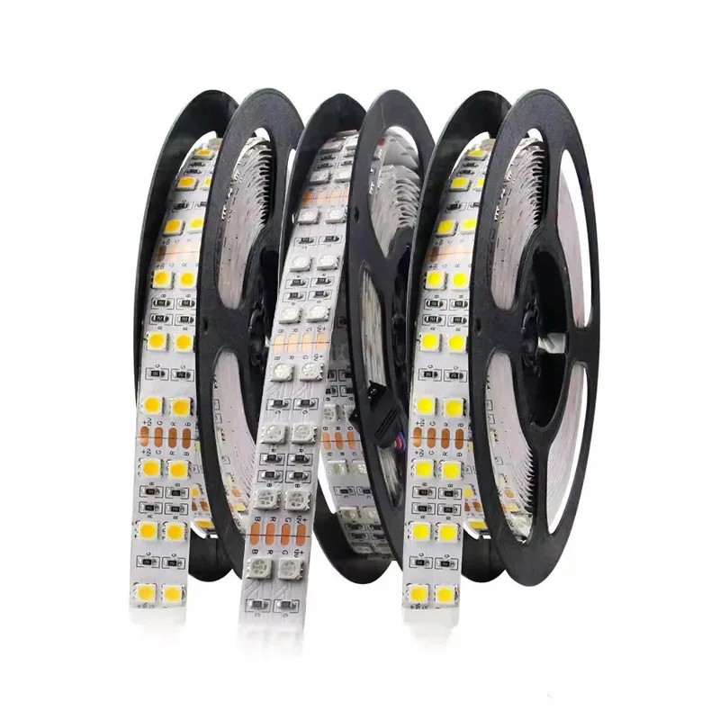 

5m Dual Row 5050 LED Strip 600 leds RGB White Warm White 3000k 6000k Wall Cabinet Shop Home Landscape Garden Soft Tape Backlight