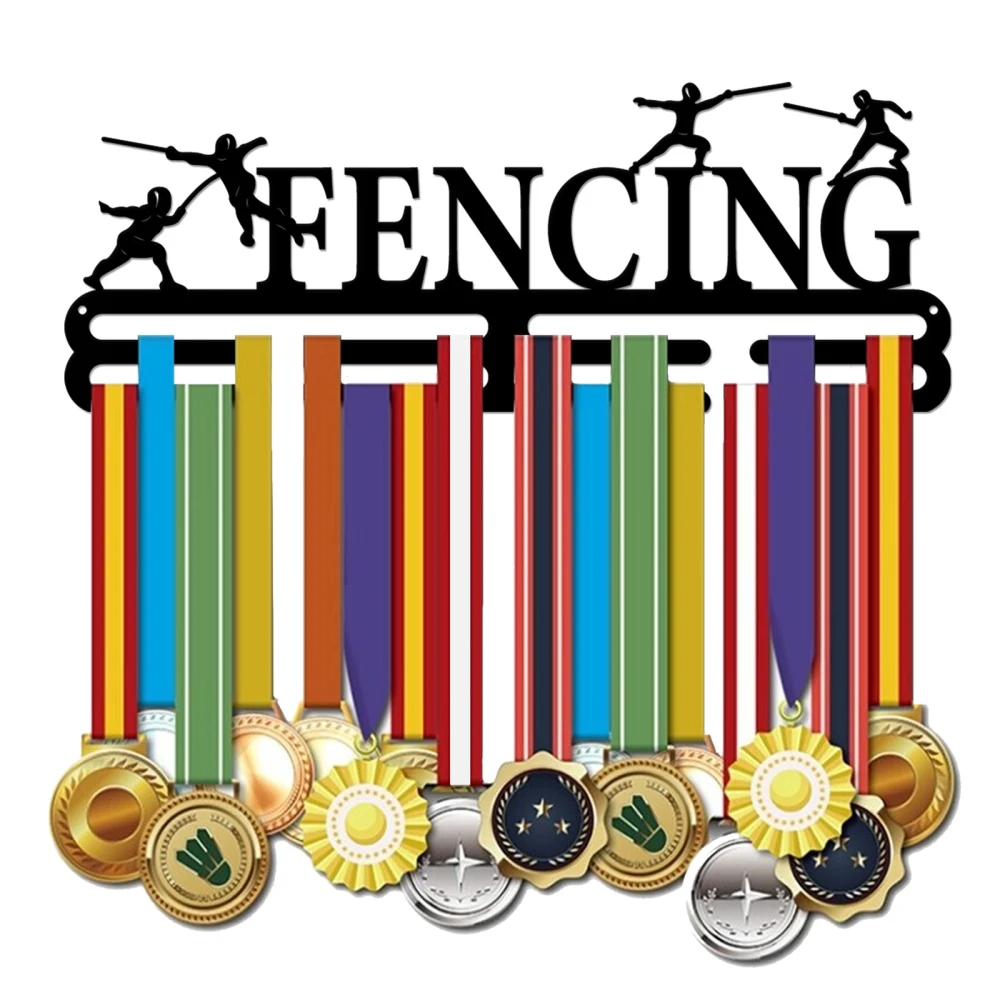 Fencing Medal Hanger Display Competition Medal Holder Iron Sports Medals Display Frame Iron Hook for Wall Hanging Athlete Gift