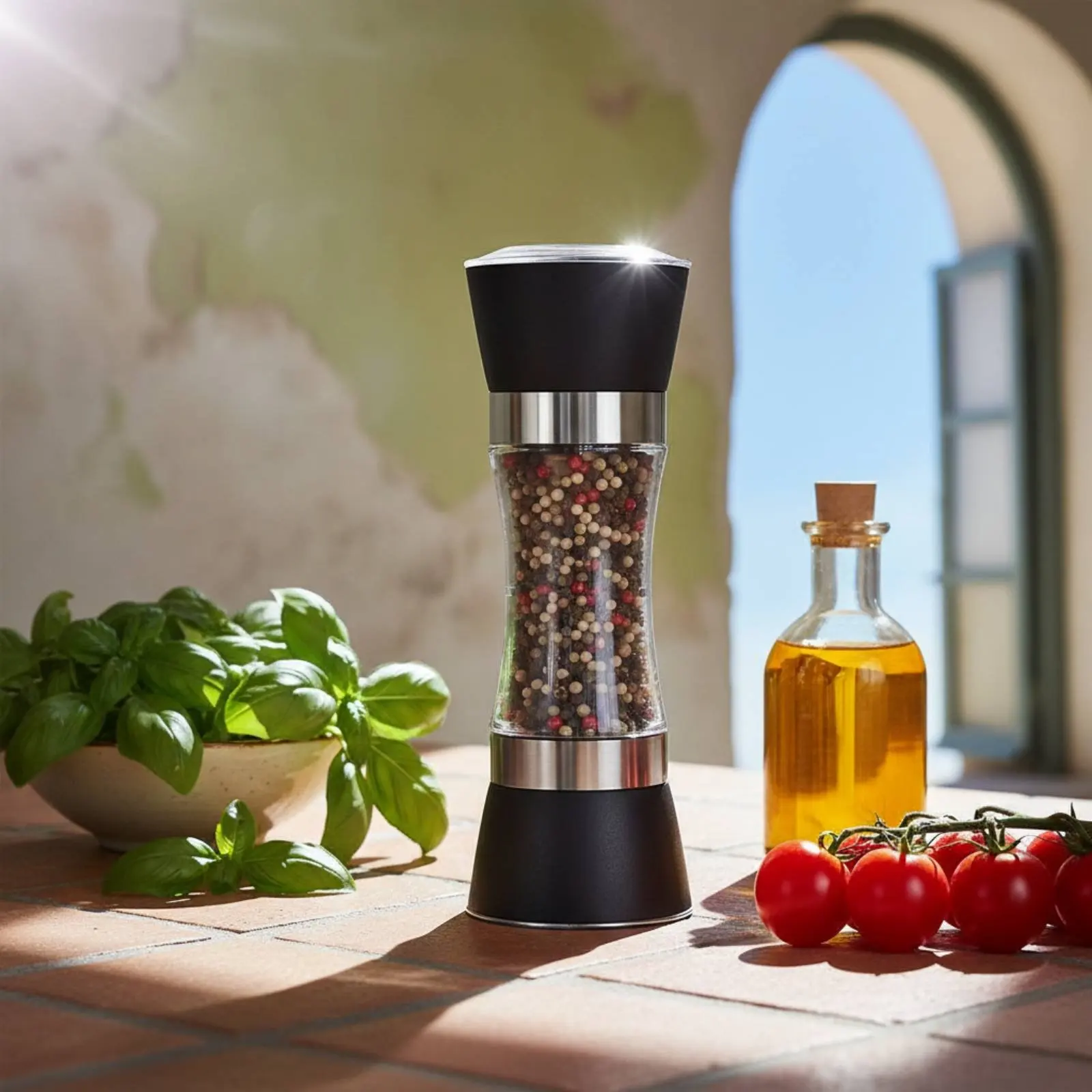 Manual Pepper Grinder Large Capacity Refillable Pepper Grinder Refillable Seasoning Mill Versatile for Dining Table