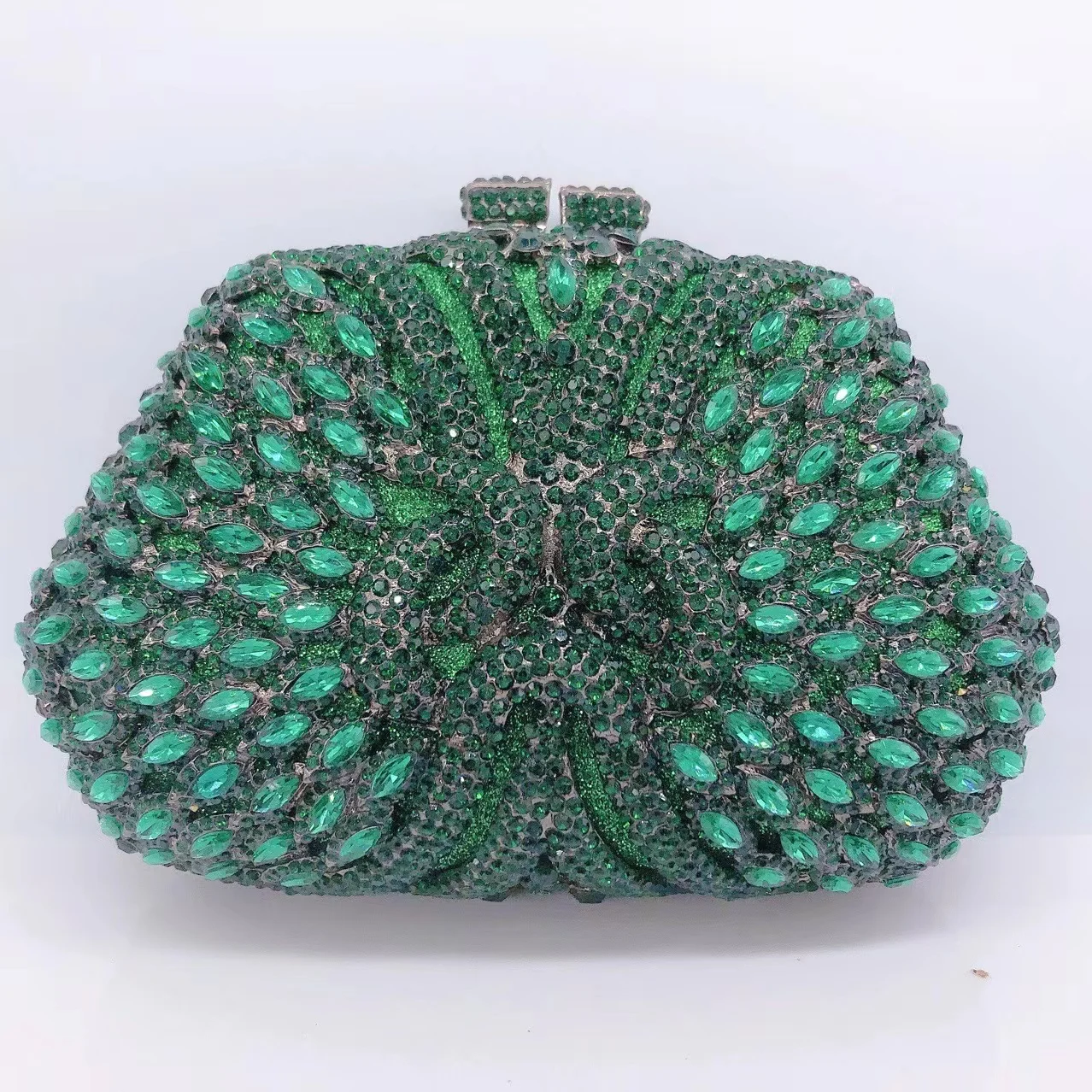 

Green Rhinestone Women Evening Bag Luxury Crystal Wedding Purses New Lady Diamond Party Prom Handbags Minaudiere Cocktail Gala