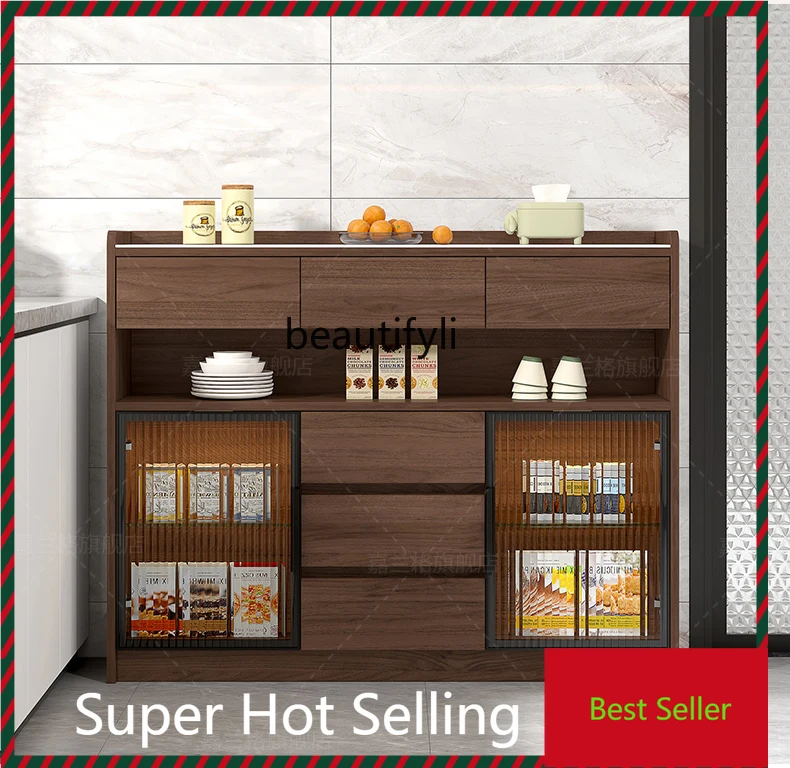 

A71 Stone Plate Sideboard Cabinet Wall Integrated Kitchen Storage Cabinet Multifunctional Tea Cabinet