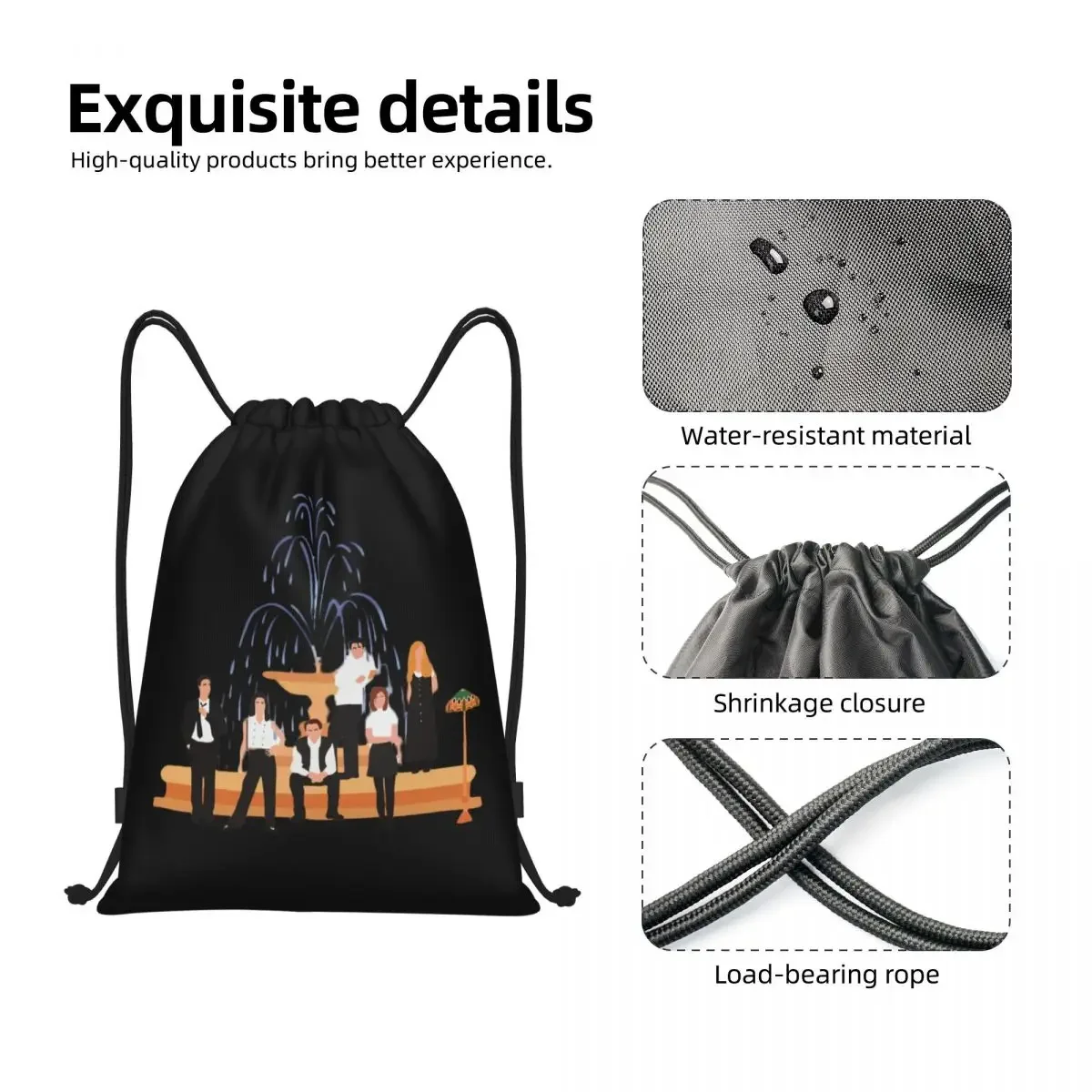 Friends TV Show Drawstring Bags Men Women Foldable Sports Gym Sackpack Shopping Storage Backpacks