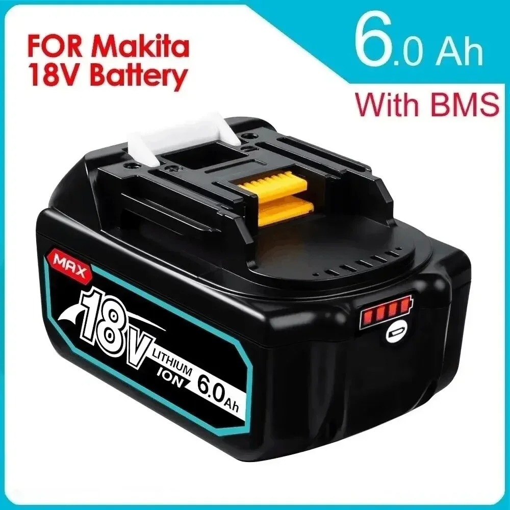 Imagem -03 - Bateria Recarregável Li-ion para Makita Ferramentas Elétricas de 18 Volts 18 v 6.0ah Bl1860 Bl1830b Bl1850b Bl1840 Lxt400 6a 2024