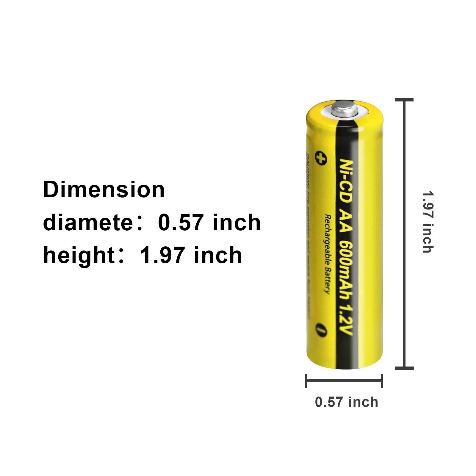 PKCELL 16PCS AA Garden Ni-cd Batteries 1.2V AA 600mAh Ni-Cd Rechargable Battery for Solar Lights
