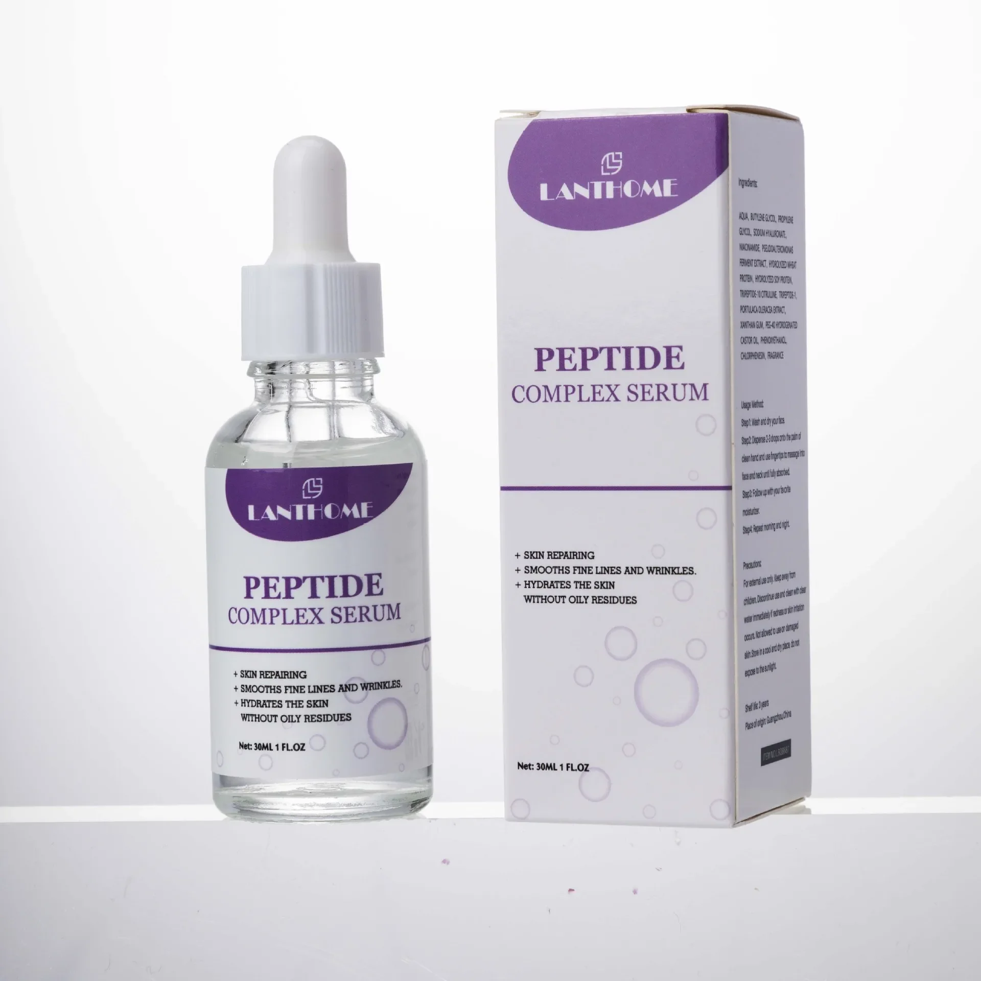 Best Price LANTHOME Peptide Complex Serum Extract Hydrates Skin Delicate Pores and Balances Oil and Water Essence