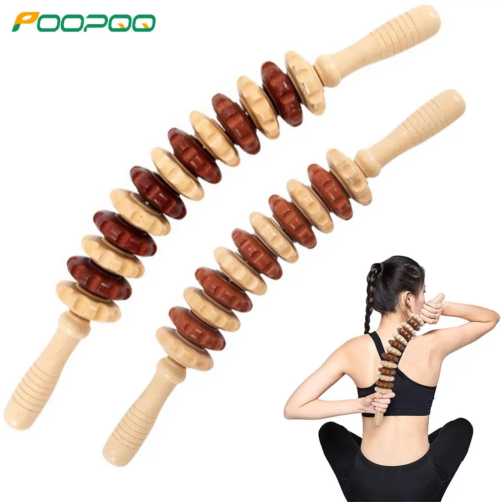 

Wood Therapy Massage Tools, Massage Roller Stick Curved Lymphatic Drainage Massager for Release Cellulite Relieve Muscle Stress