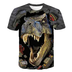 Jurassic World T-Shirt For a Boy Dinosaur T-shirts Girls And Boys Clothes 3 to 14 Ys Kids Fashion Children's Cartoon Clothing