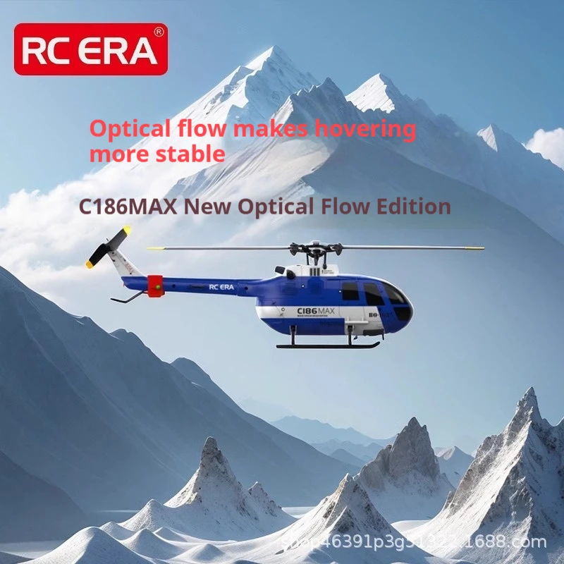 

New RC ERA C186MAX Helicopter with Light Flow Positioning BO-105 Remote Controlled Simulation Model Four Channel Aerial Toy