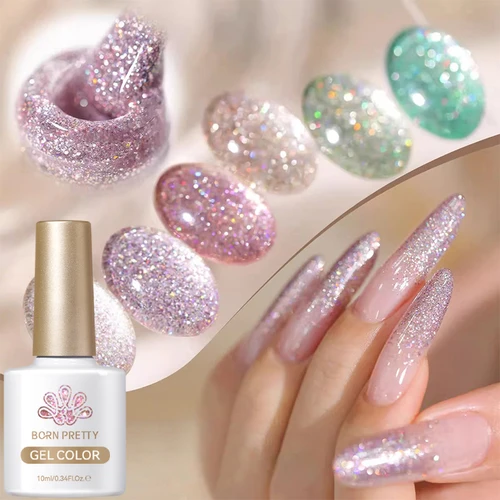 Imagen 1 del producto BORN PRETTY Crush Starlight-esmalte de uñas de Gel reflectante, brillo superbrillante, 10ml, Soak Off UV, salón de manicura para el hogar