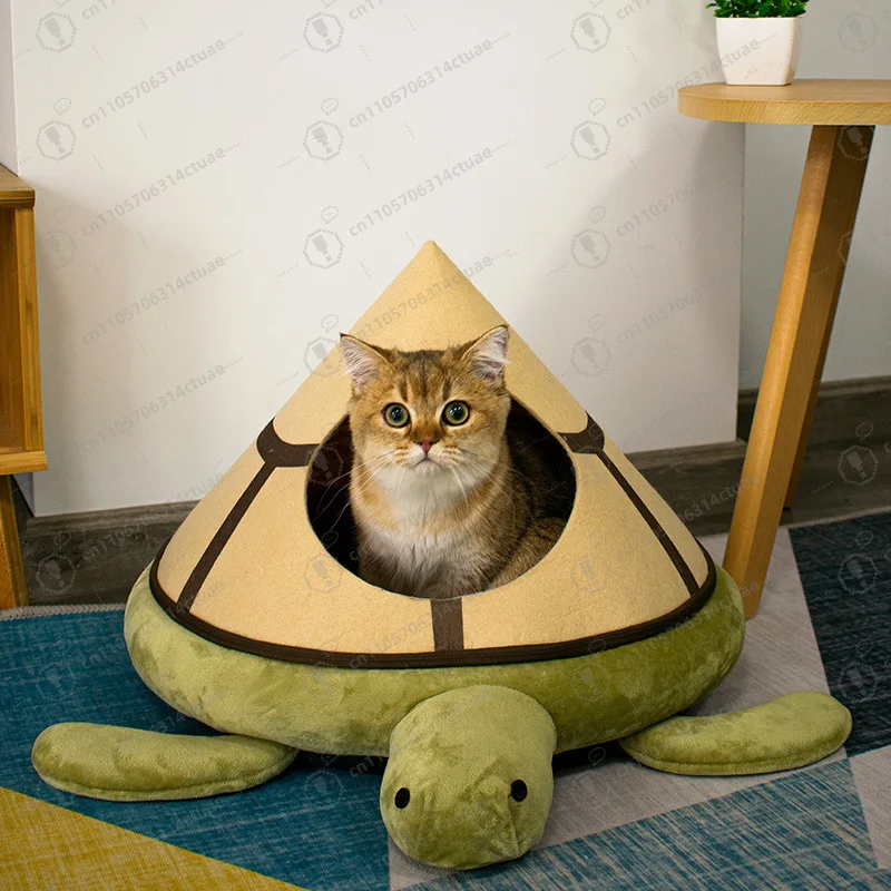 

Dual-Mode Cat Bed and Mat - Detachable, Scratch-Resistant and Washable Pet House for All Seasons