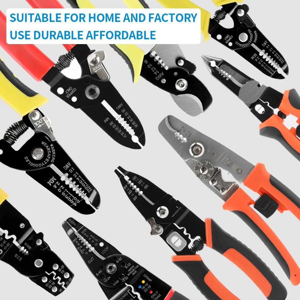 Multifunction Wire Stripper Cutter Long Nose Pliers Side Cable Shears Electrician Hand Tools