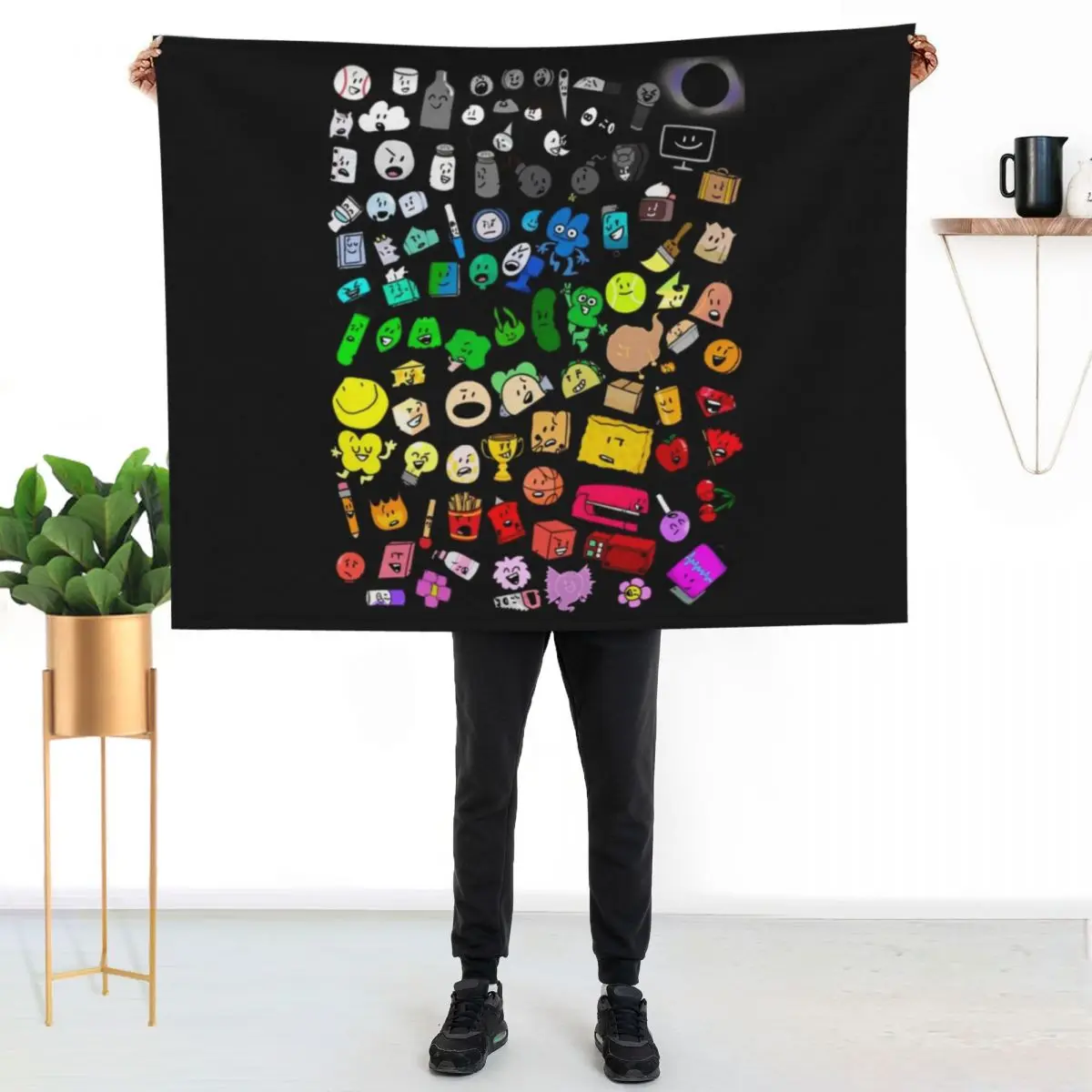 Classic BFDI Inanimate Insanity All Characters (Transparent) Throw Blanket for babies Bed Fashionable Plush Tourist Blankets