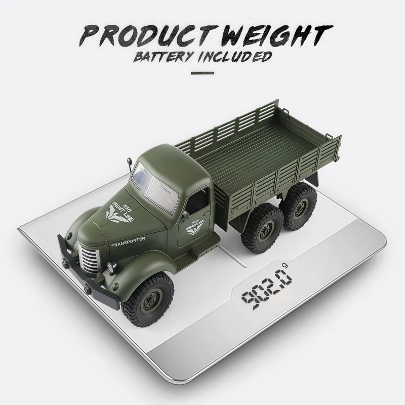 Jjrc Q60 1:16 Rc Auto 2.4g 6wd Simulatie Zeswielige Militaire Vrachtwagen Off-Road Model Kinderauto Rc Kerstcadeau Speelgoed Krachtig