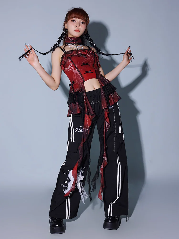 

Hip Hop Dance Costume 2025 New Women's Jazz Performance Outfit Kpop Stage Wear Female Street Dance Clothing