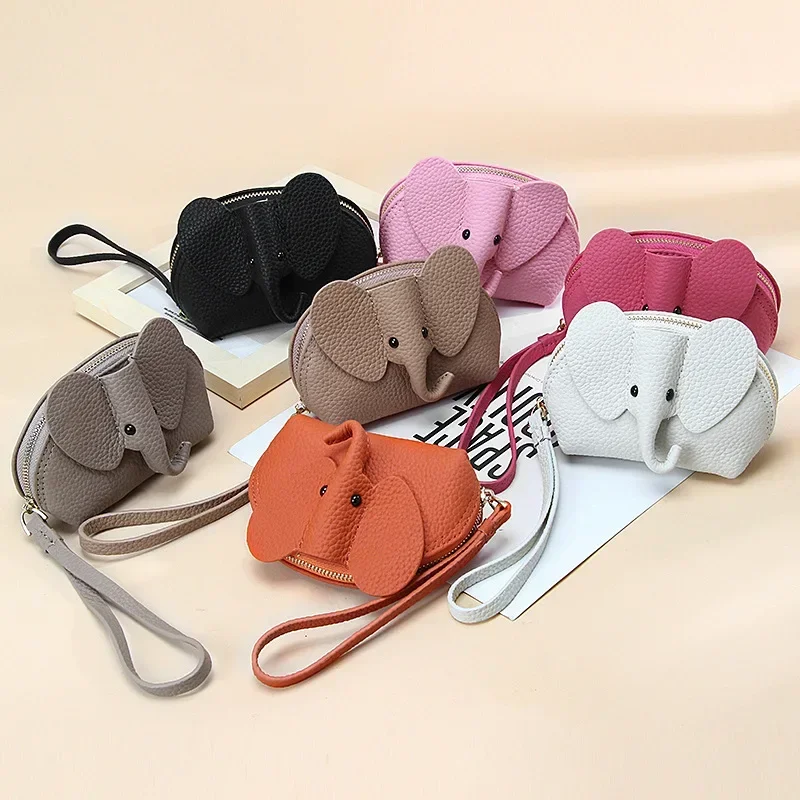 Japanese Creative Style Wallets Cute Little Elephant Zipper Small Purse Female Fresh Small Leather Coin Purses Wholesale