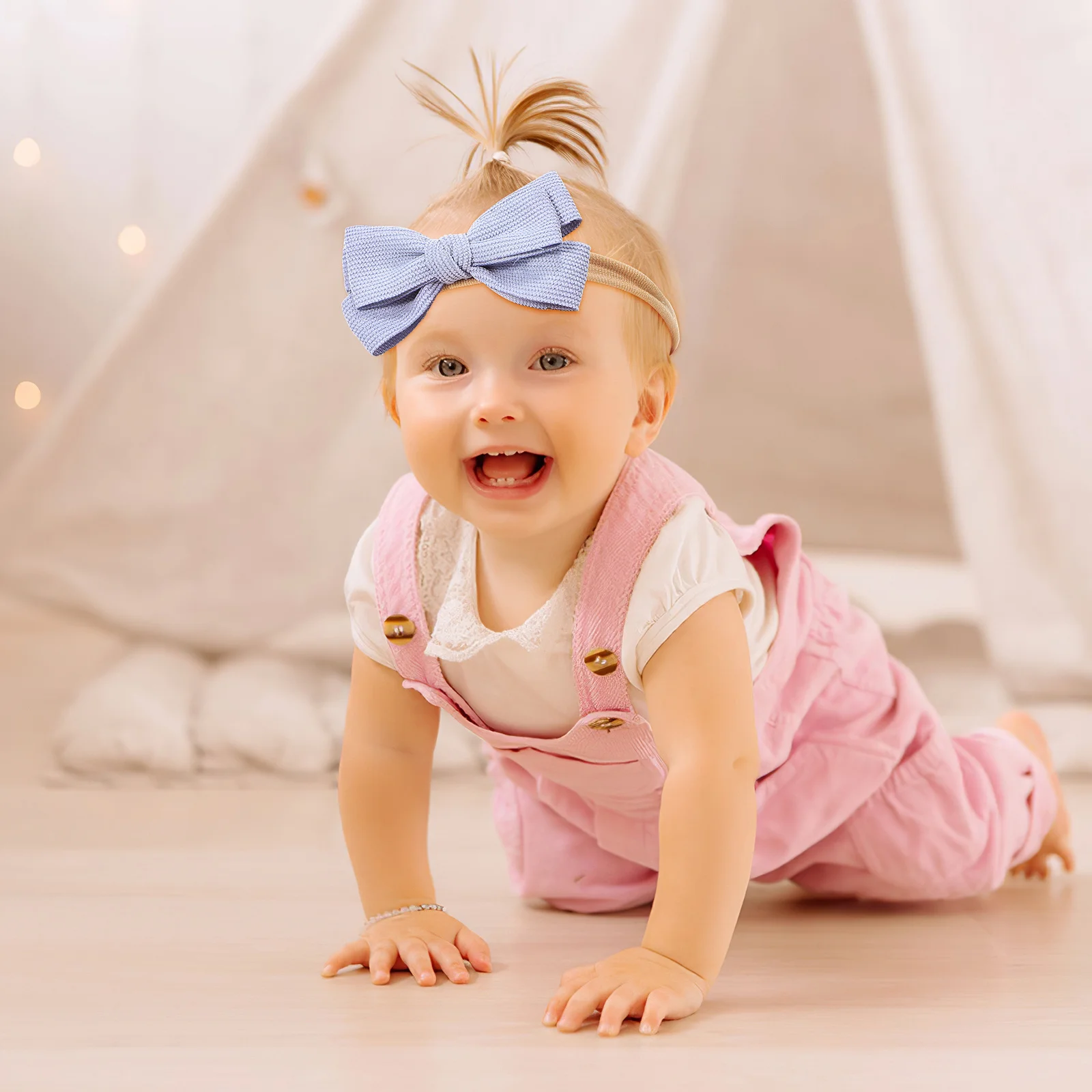 

10 pcs Baby Bows Set Multiple Colors Nylon Elastic Headband Newborn Baby Girl Headwrap Hair Tie Bows Accessories