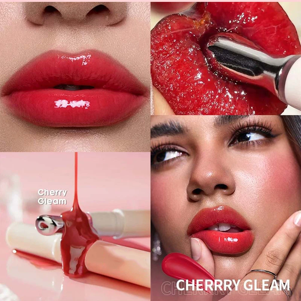 

Private Label Lip Gloss Custom Logo 8-color Water Light Moisturizing Lip Balm Lipgloss Massage Lips Natural Color Makeup Vegan