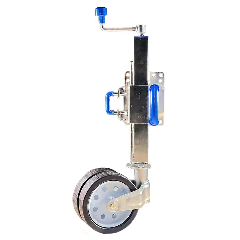 

8 Inch Double Jockey Wheel Swing Solid Rubber Steel Caravan RV Boat Trailer Jack Parts With 1500 Lbs Capacity New Condition