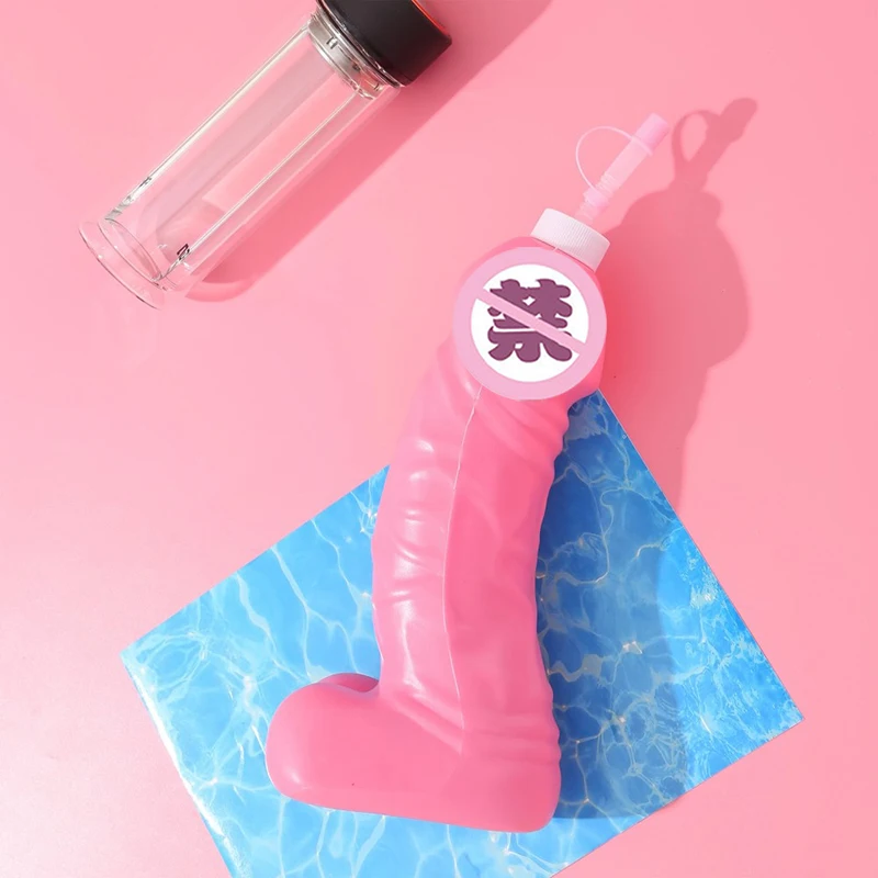 Large Penis Water Bottle Hot Pink Funny Dick Decor Hen Party Supplies Bridal Shower Bachelorette Party Accessories Drink Tools